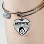 Mama, Est. 1992 - Heart Pendant Bangle Bracelet