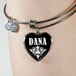 Dana v02 - Heart Pendant Bangle Bracelet