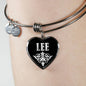 Lee v01s - Heart Pendant Bangle Bracelet