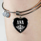 Ana v01s - Heart Pendant Bangle Bracelet