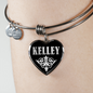 Kelley v02 - Heart Pendant Bangle Bracelet