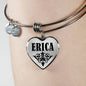 Erica v01 - Heart Pendant Bangle Bracelet
