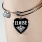 Eloise v02 - Heart Pendant Bangle Bracelet
