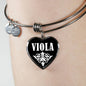 Viola v02 - Heart Pendant Bangle Bracelet