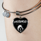 Mama, Est. 1971 v2 - Heart Pendant Bangle Bracelet
