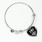 Amy v01s - Heart Pendant Bangle Bracelet