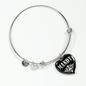 Mandy v02 - Heart Pendant Bangle Bracelet