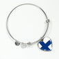 Finnish Flag - Heart Pendant Bangle Bracelet