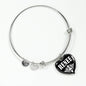 Renee v02 - Heart Pendant Bangle Bracelet