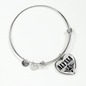 Alyssa  v01 - Heart Pendant Bangle Bracelet