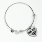 Cristina  v01 - Heart Pendant Bangle Bracelet