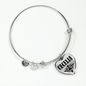 Cecelia  v01 - Heart Pendant Bangle Bracelet