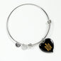 Stylized Tryzub - Heart Pendant Bangle Bracelet