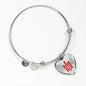 Stylized Tryzub (Red) - Heart Pendant Bangle Bracelet