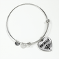 Rochelle  v01 - Heart Pendant Bangle Bracelet