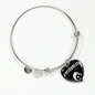 Mama, Est. 1972 v2 - Heart Pendant Bangle Bracelet