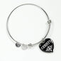 Christy v01s - Heart Pendant Bangle Bracelet