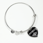 Rochelle v02 - Heart Pendant Bangle Bracelet