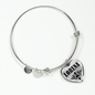 Lorena  v01 - Heart Pendant Bangle Bracelet