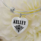 Kelley  v01 - Heart Pendant Bangle Bracelet