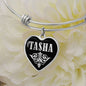 Tasha v02 - Heart Pendant Bangle Bracelet