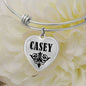 Casey  v01 - Heart Pendant Bangle Bracelet