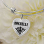 Rochelle  v01 - Heart Pendant Bangle Bracelet