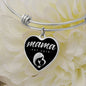 Mama, Est. 2019 v2 - Heart Pendant Bangle Bracelet