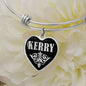 Kerry v02 - Heart Pendant Bangle Bracelet