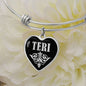 Teri v02 - Heart Pendant Bangle Bracelet