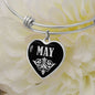 May v02 - Heart Pendant Bangle Bracelet