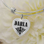 Darla  v01 - Heart Pendant Bangle Bracelet
