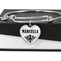 Marcella v01 - Heart Pendant Bangle Bracelet