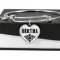 Bertha v01 - Heart Pendant Bangle Bracelet