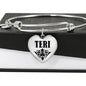 Teri  v01 - Heart Pendant Bangle Bracelet