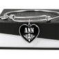 Ann v02 - Heart Pendant Bangle Bracelet