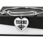 Terri v01 - Heart Pendant Bangle Bracelet