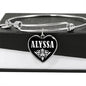 Alyssa v02 - Heart Pendant Bangle Bracelet