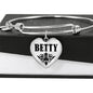Betty v01 - Heart Pendant Bangle Bracelet