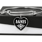 Agnes v02 - Heart Pendant Bangle Bracelet