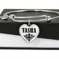 Tasha  v01 - Heart Pendant Bangle Bracelet