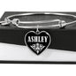 Ashley v01s - Heart Pendant Bangle Bracelet
