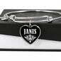 Janis v02 - Heart Pendant Bangle Bracelet