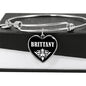 Brittany v02 - Heart Pendant Bangle Bracelet