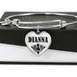 Dianna v01 - Heart Pendant Bangle Bracelet