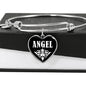 Angel v02 - Heart Pendant Bangle Bracelet