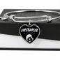Mama, Est. 1972 v2 - Heart Pendant Bangle Bracelet