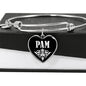 Pam v01s - Heart Pendant Bangle Bracelet