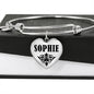 Sophie  v01 - Heart Pendant Bangle Bracelet