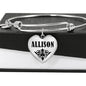 Allison v01 - Heart Pendant Bangle Bracelet